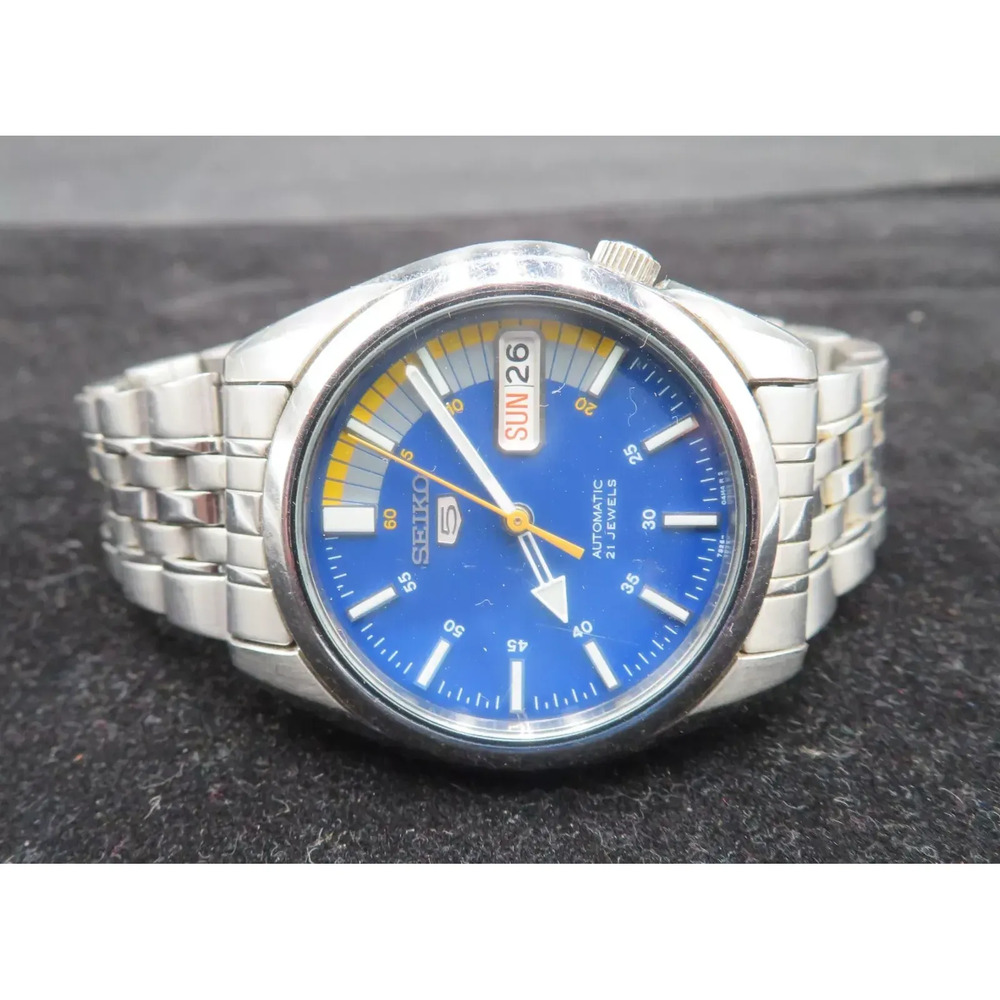 Seiko 5 Military Blue Dial Automatic Wristwatch